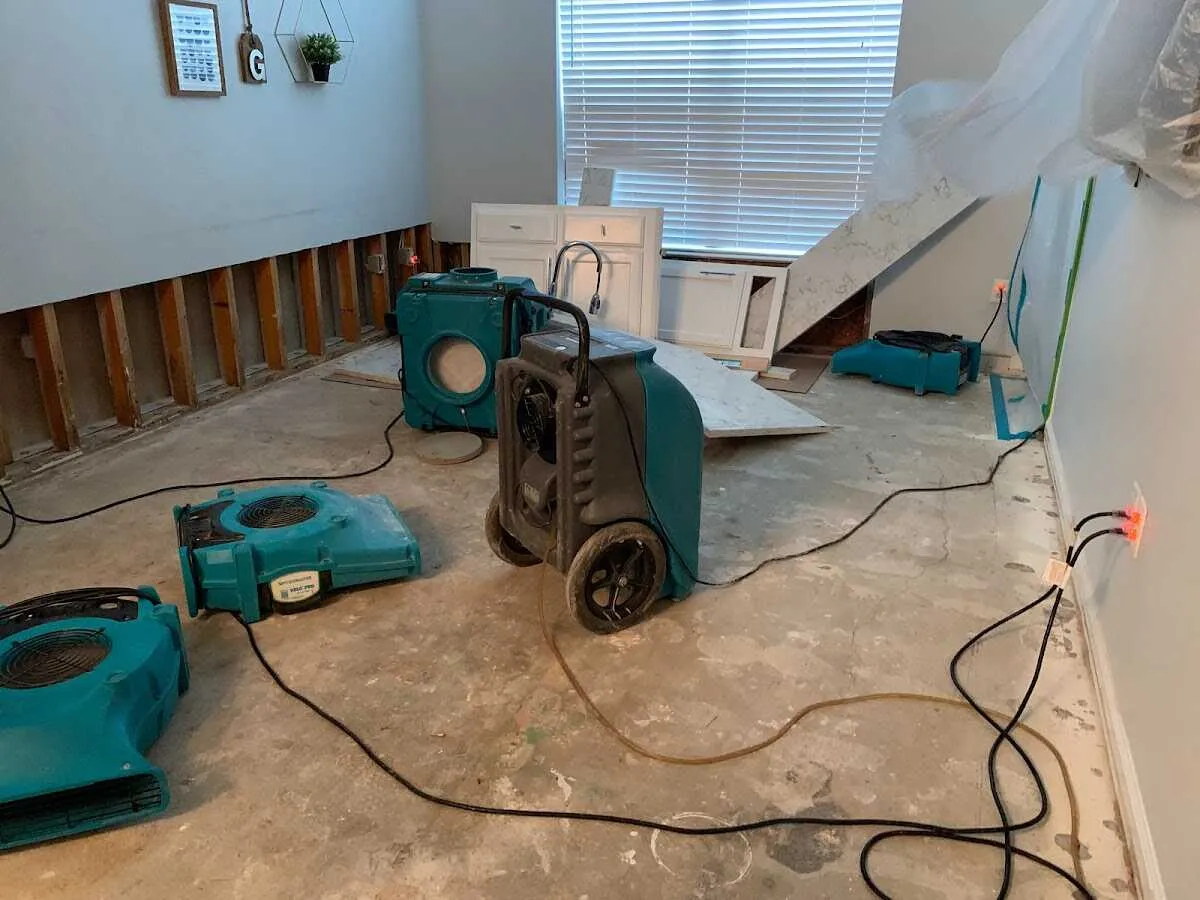 Dehumidifier in flood-cut room for Water Extraction & Removal in San Buenaventura (Ventura)